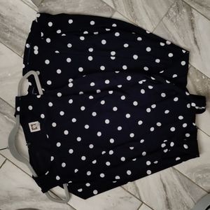 Anne Klein dress Polka dots navy/white 10